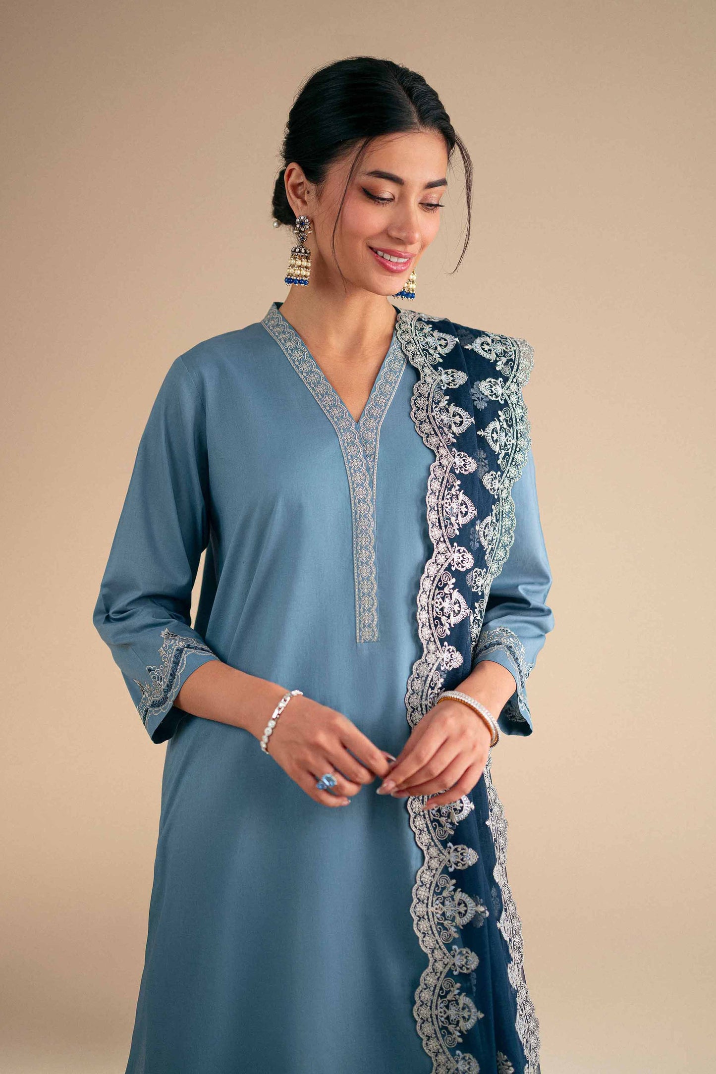 3 Piece - Embroidered Suit - KFS25-122