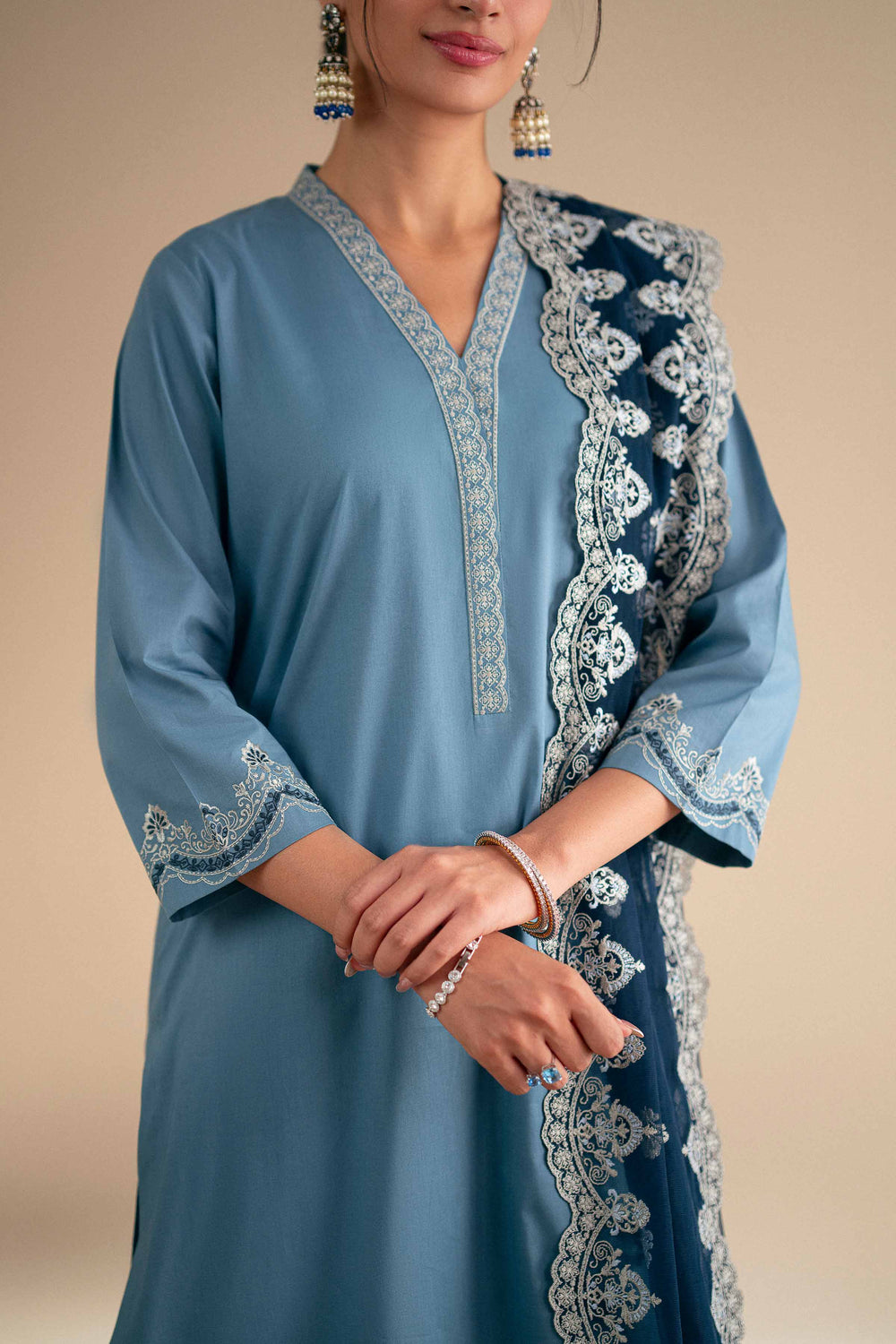 3 Piece - Embroidered Suit - KFS25-122